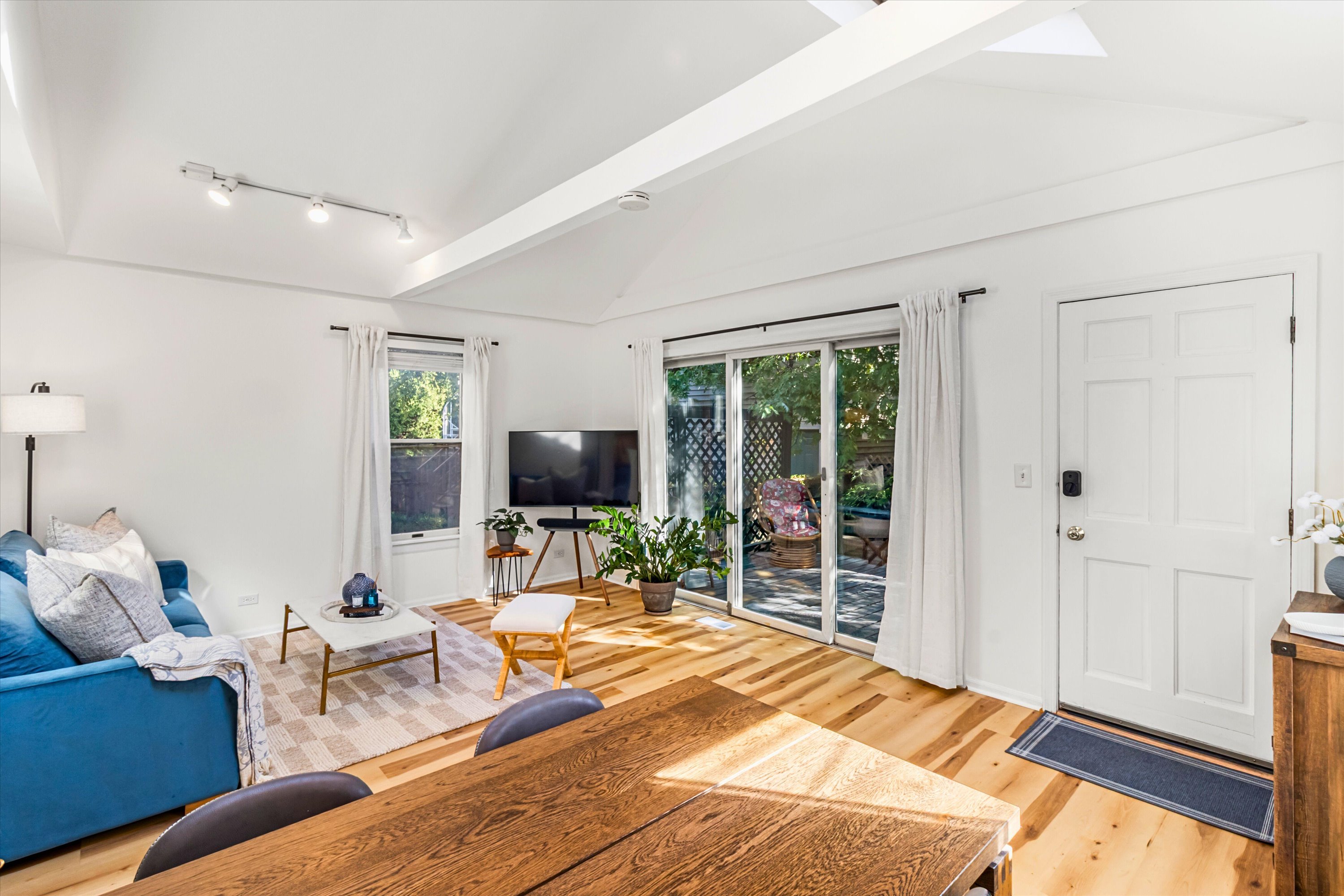Living room with patio view